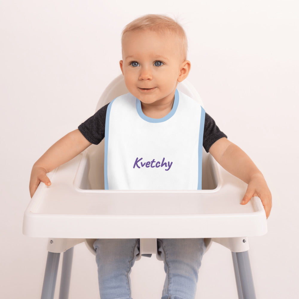 Kvetchy Embroidered Baby Bib