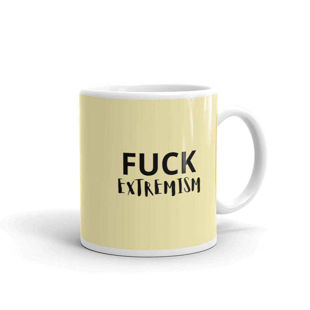 Fuck Extremism mug yellow