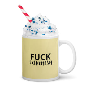 Fuck Extremism mug yellow