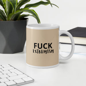 Fuck Extremism mug tan